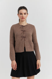 GILETS BOUTONS PRESSIONS PERLES NELYRA TAUPE